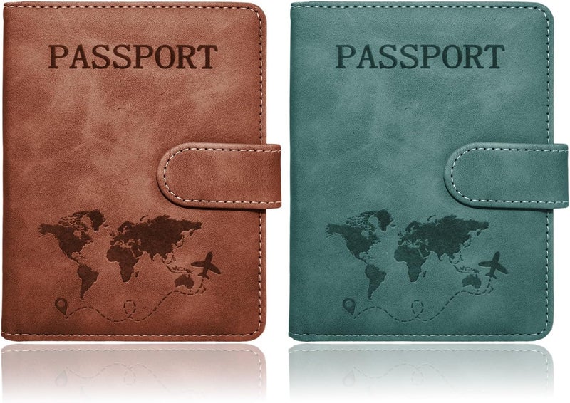 Sovirose Passport Holder for Travel Essentials, 2 Pack Rfid Passport Cover for Women Men - Image 1
